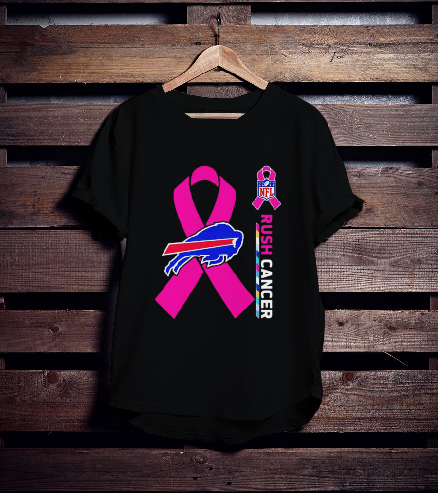 Buffalo Bills NFL Rush Cancer Pink Ribbon T-Shirt