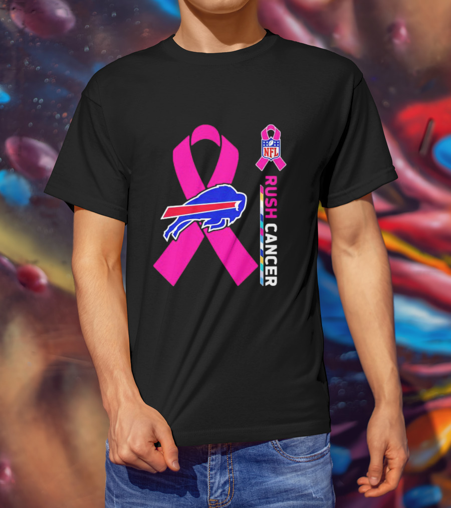 Buffalo Bills NFL Rush Cancer Pink Ribbon T-Shirt
