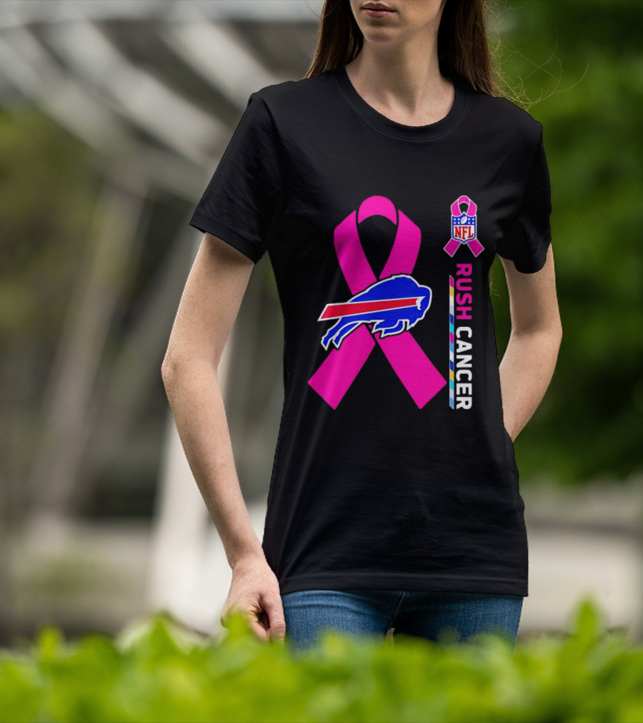 Buffalo Bills NFL Rush Cancer Pink Ribbon T-Shirt