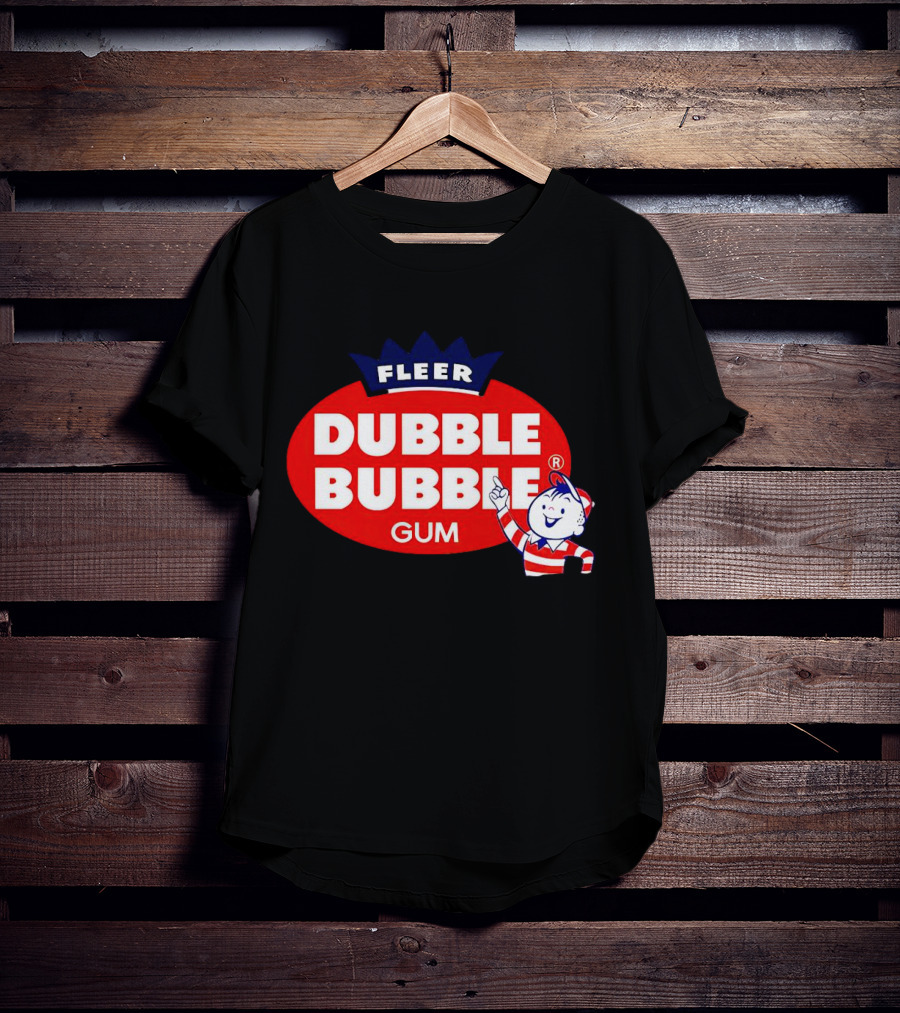 Fleer Dubble Bubble Gum Classic Logo With Character In Striped T-Shirt