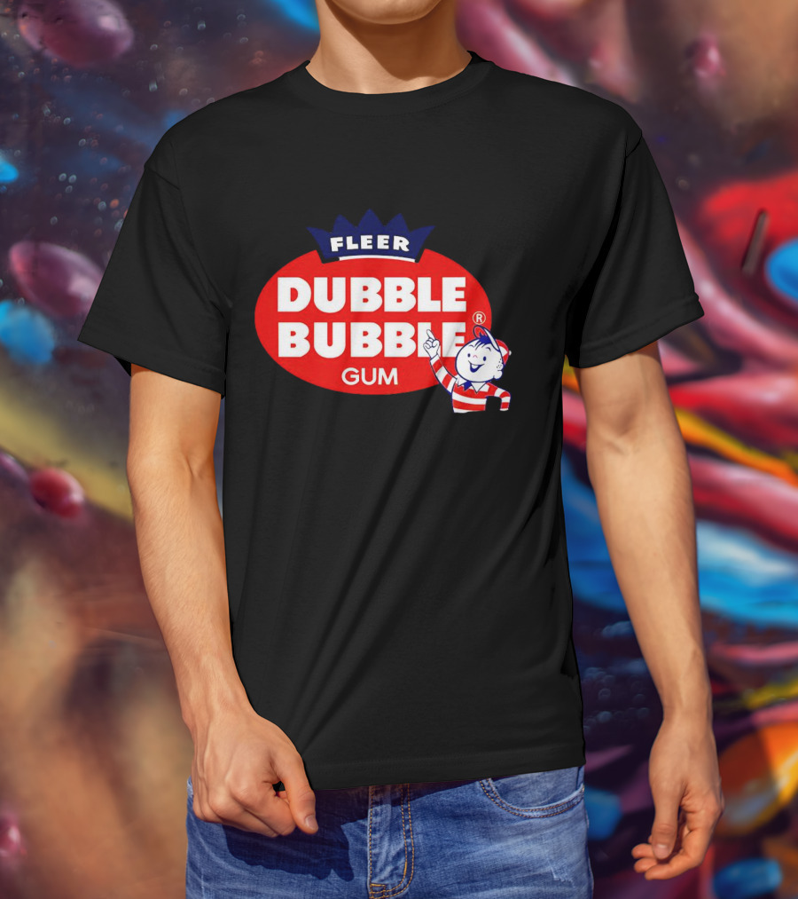 Fleer Dubble Bubble Gum Classic Logo With Character In Striped T-Shirt