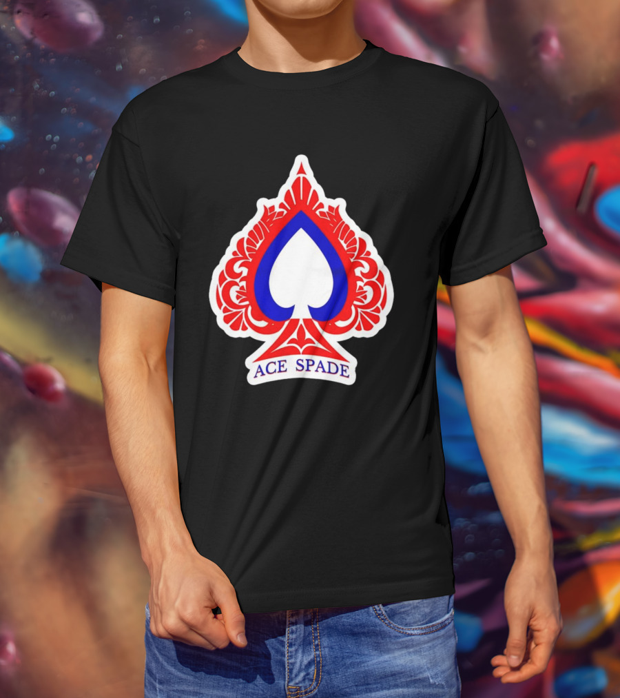 Heels On Starz Ace Spade Red Blue Emblem T-Shirt