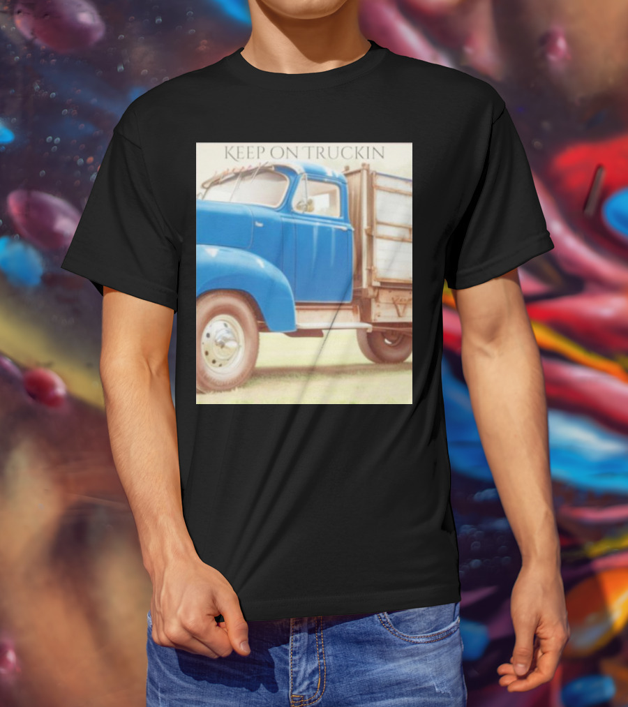 Keep On Truckin' Vintage Blue Truck Nostalgia T-Shirt