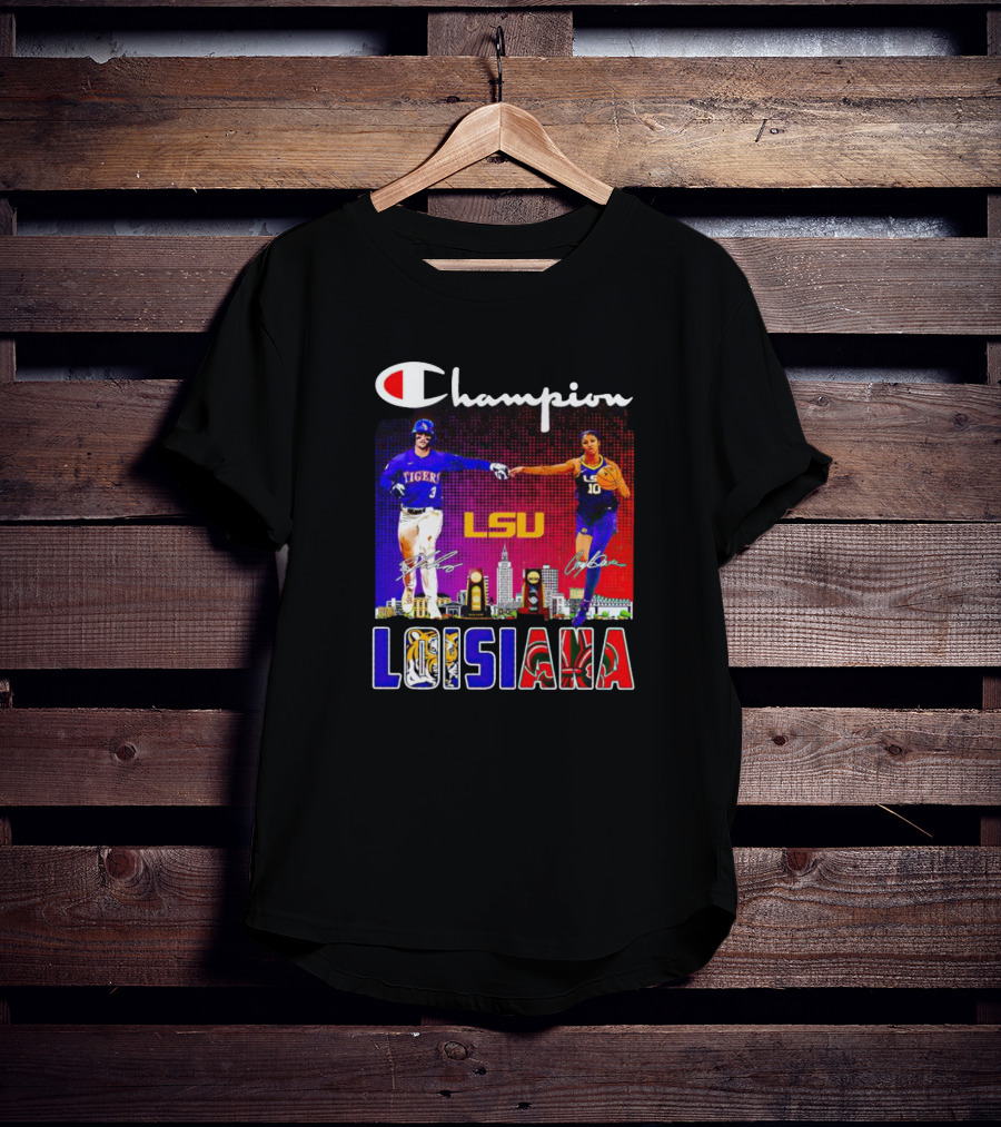 Champion LSU Tigers Louisiana Men's Baseball And Women's Basketball T-Shirt