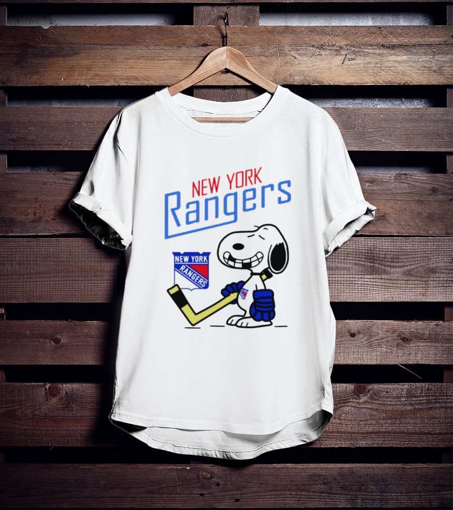 Snoopy New York Rangers Hockey Fan Iconic Collaboration T-Shirt