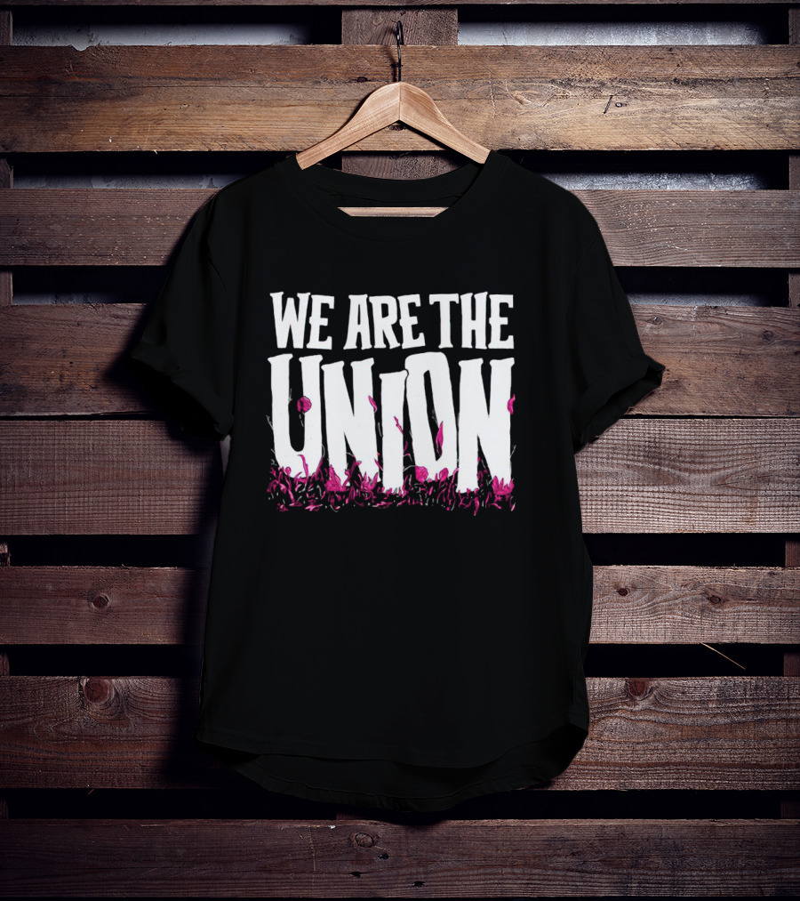 WE ARE THE UNION Music Band Text With Pink Flower T-Shirt