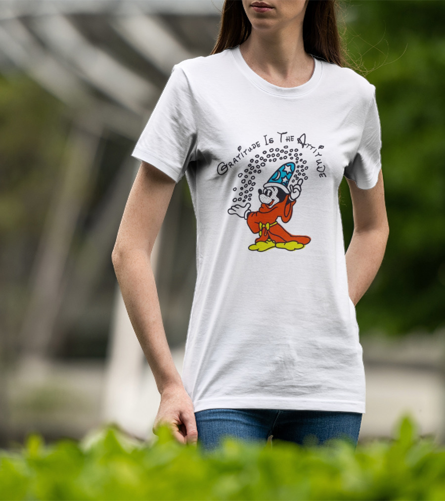 Mickey Mouse Gratitude Is The Attitude Sorcerer's Apprentice T-Shirt