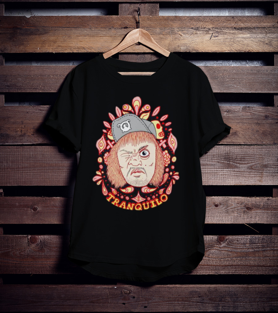 Tranquilo Wrestling Pro Character Art In Floral Embellished Frame T-Shirt