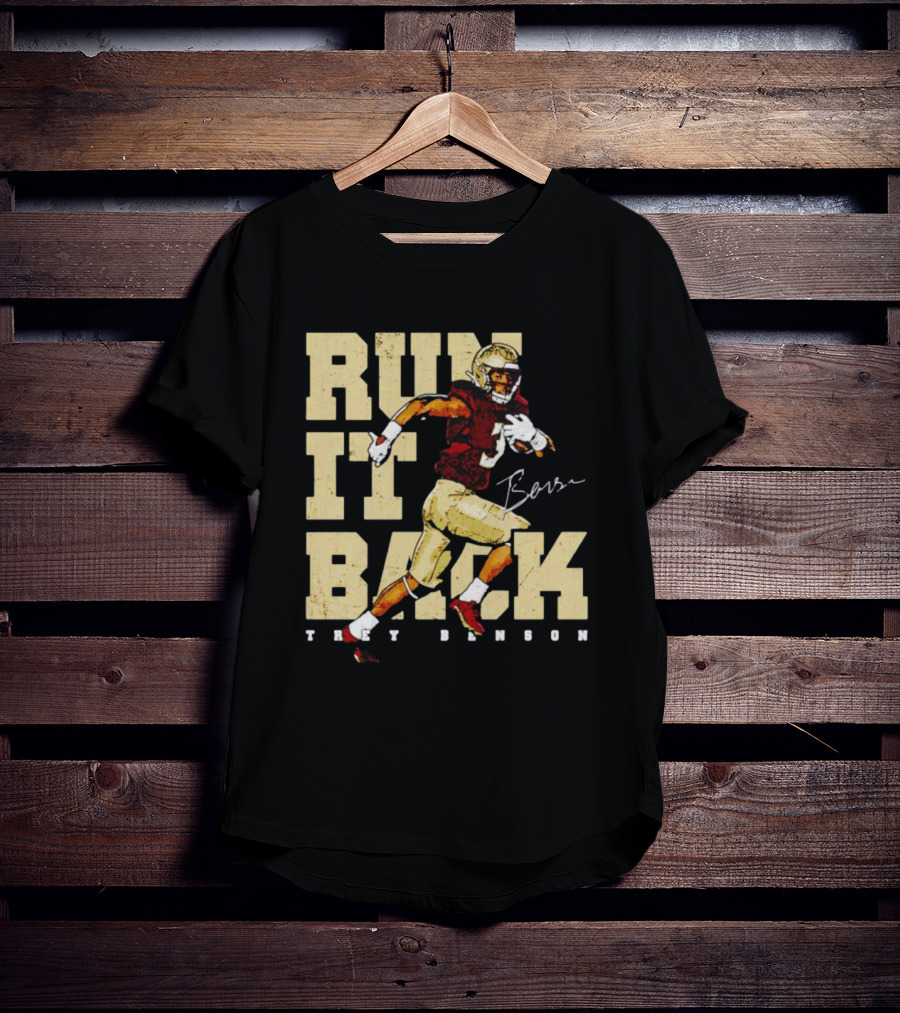 Run It Back Trey Benson Signature Football Player Action T-Shirt