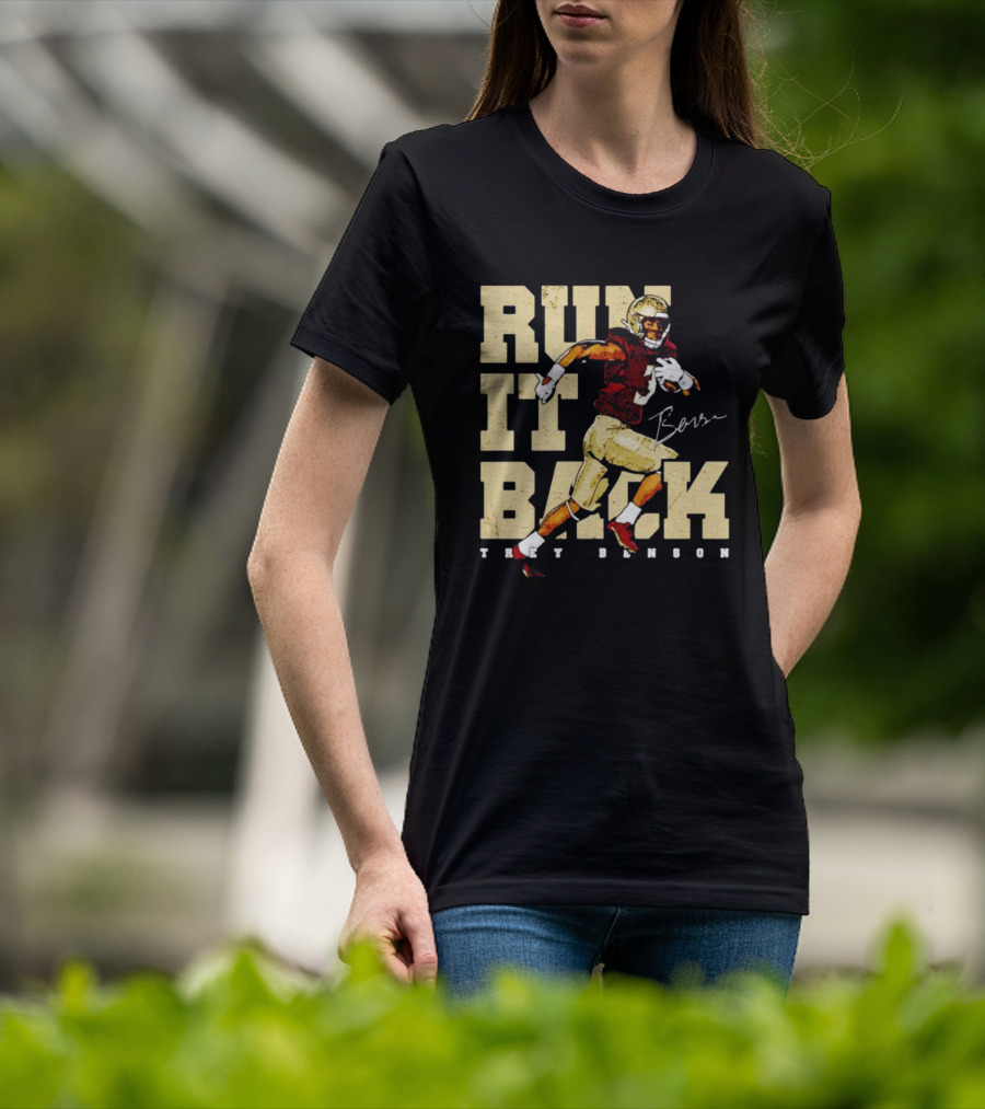 Run It Back Trey Benson Signature Football Player Action T-Shirt