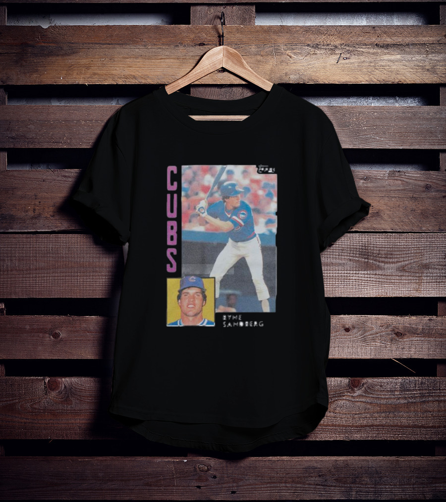 1984 Topps Ryne Sandberg Chicago Cubs Baseball Card T-Shirt