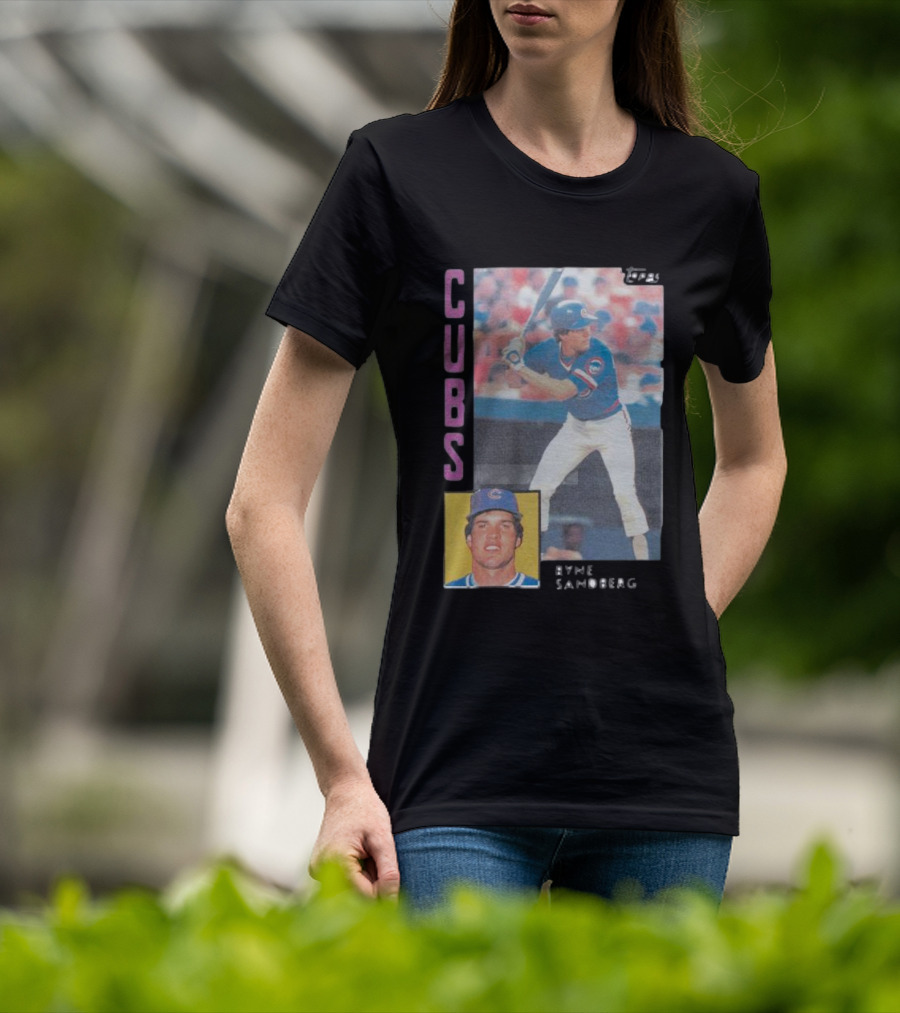 1984 Topps Ryne Sandberg Chicago Cubs Baseball Card T-Shirt