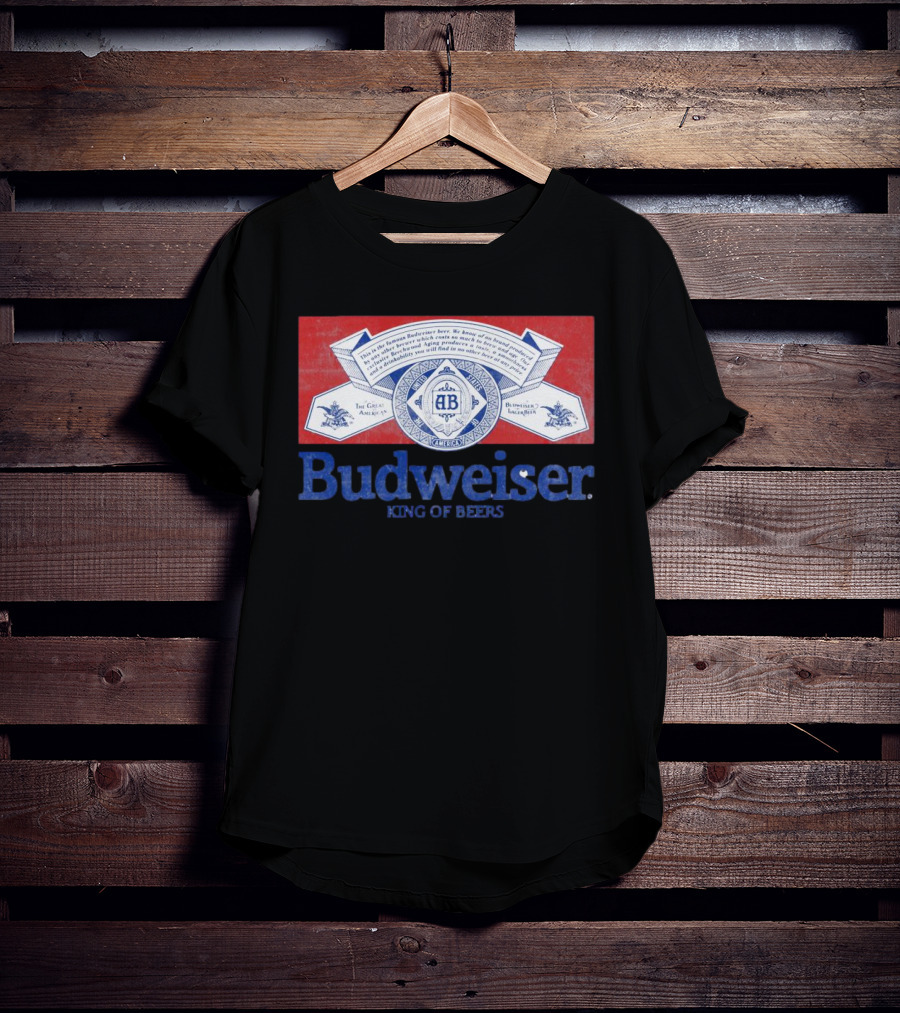 Budweiser King Of Beers The Great American Lager Label T-Shirt