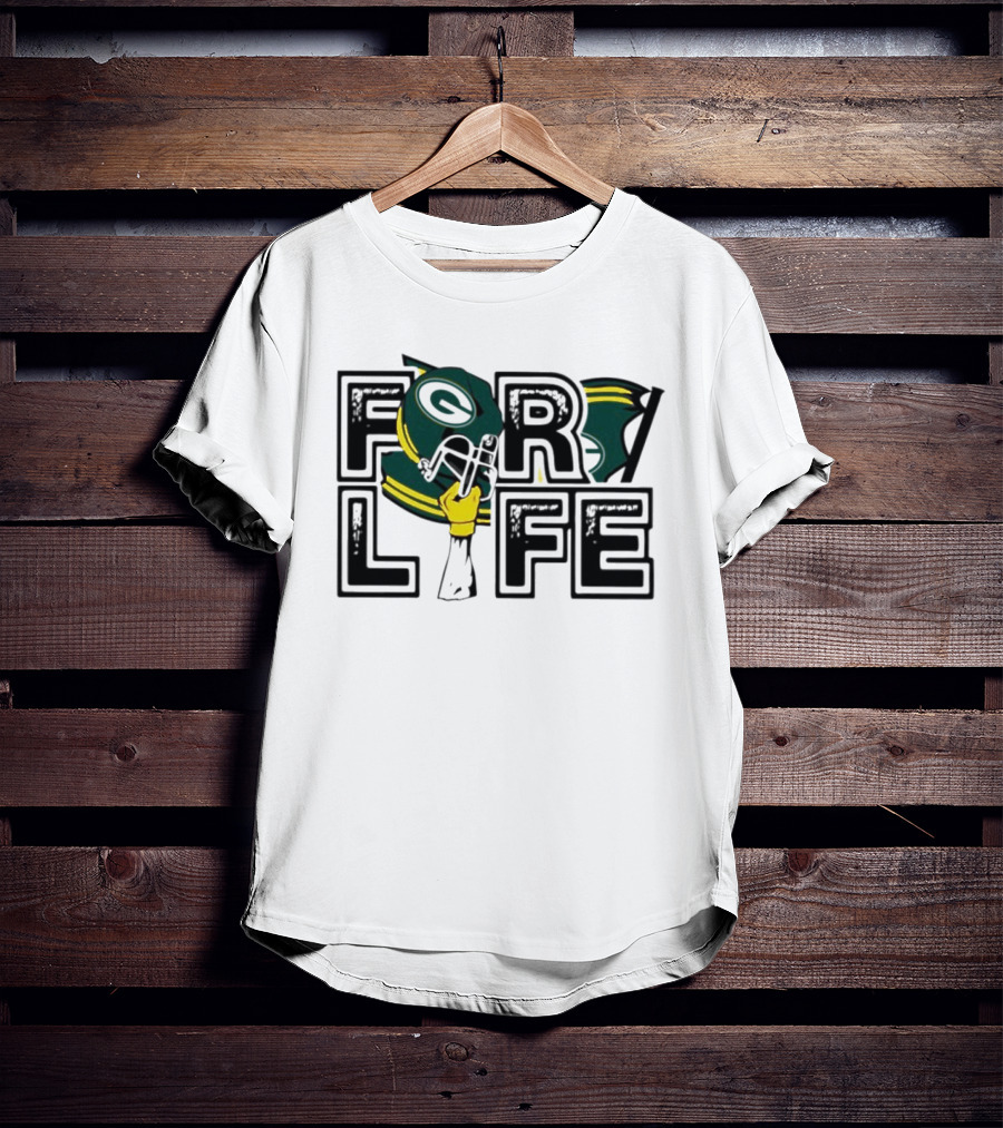 Green Bay Packers Helmet For Life T-Shirt