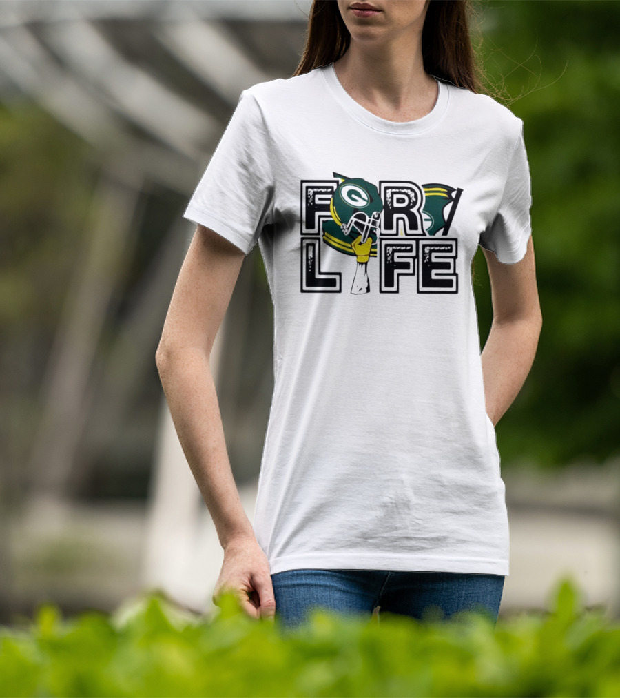 Green Bay Packers Helmet For Life T-Shirt