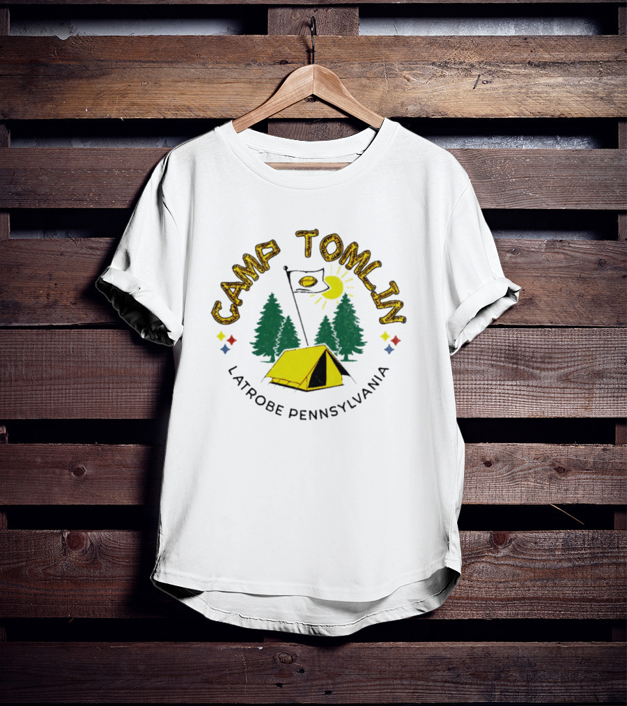 Camp Tomlin Camping Tent Night Scene Latrobe Pennsylvania T-Shirt