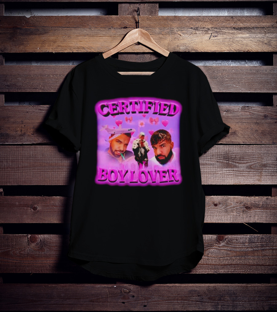 Certified Boy Lover Drake Airplane Pink Hearts T-Shirt