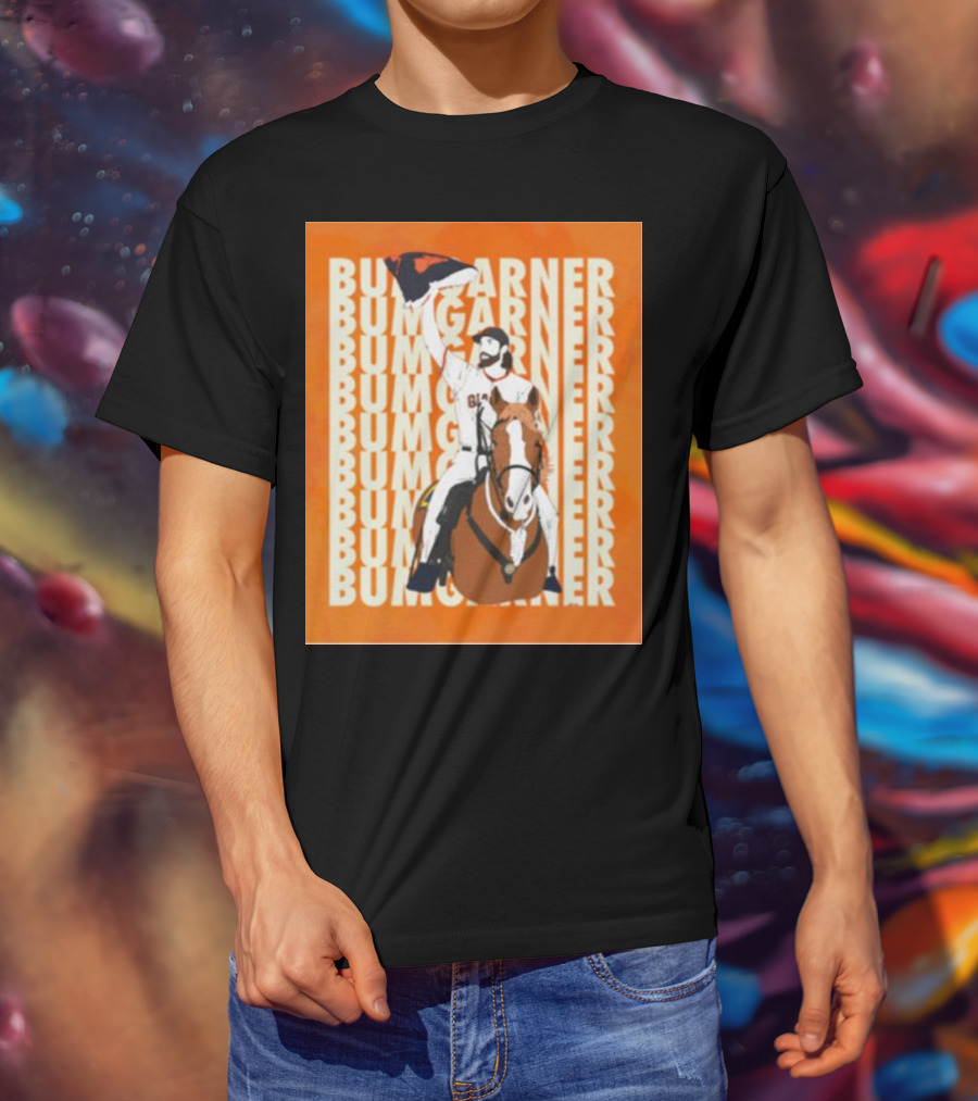 Bumgarner Riding Horse Giants Baseball Victory T-Shirt