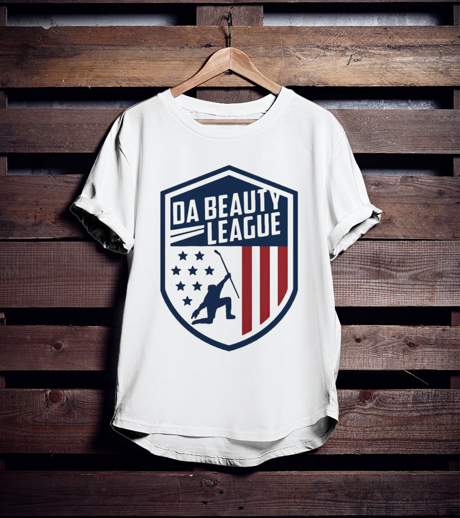 Happy Independence Day Da Beauty League Hockey Patriotic Shield T-Shirt