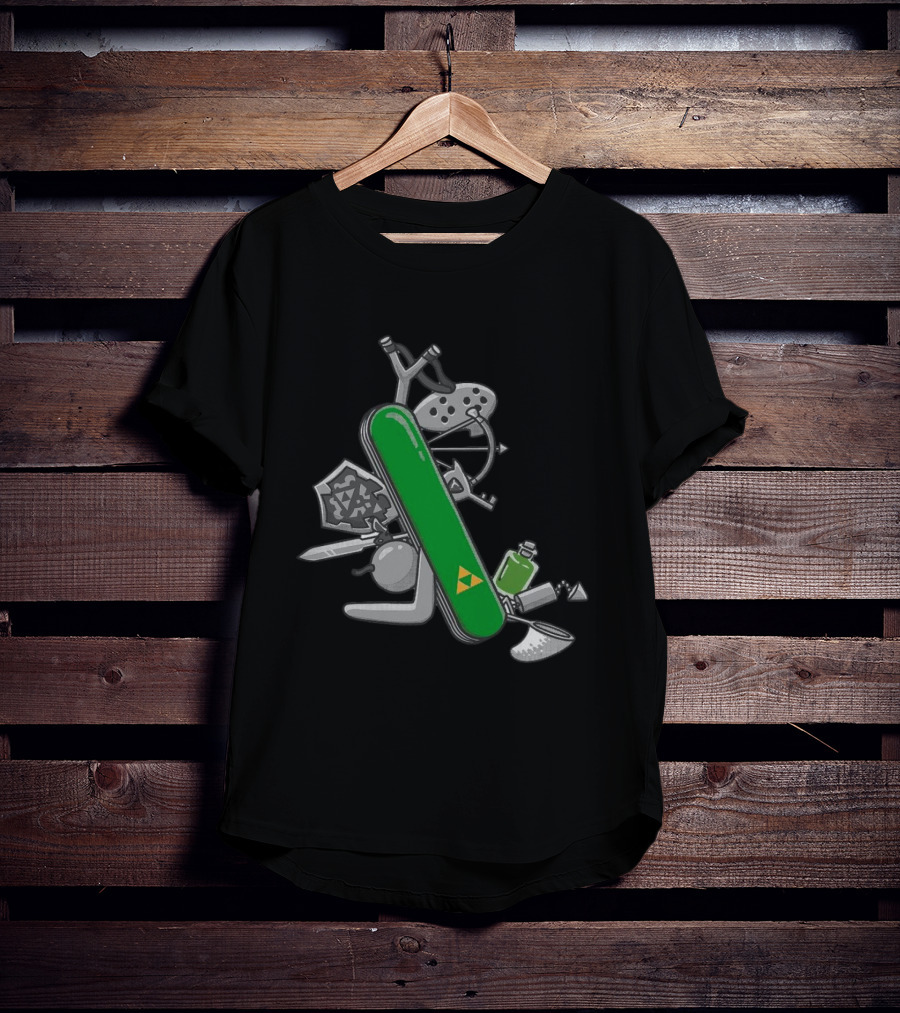 Hyrule Army Knife Multi-Tool Legend Of Zelda Iconic Symbols T-Shirt