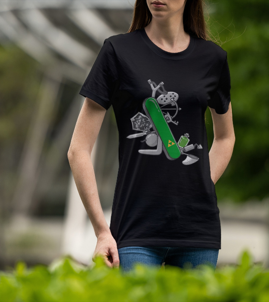 Hyrule Army Knife Multi-Tool Legend Of Zelda Iconic Symbols T-Shirt