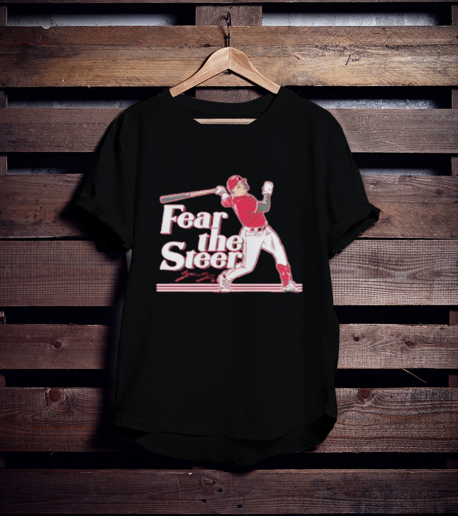 Spencer Steer Fear The Steer Signature Baseball Player T-Shirt