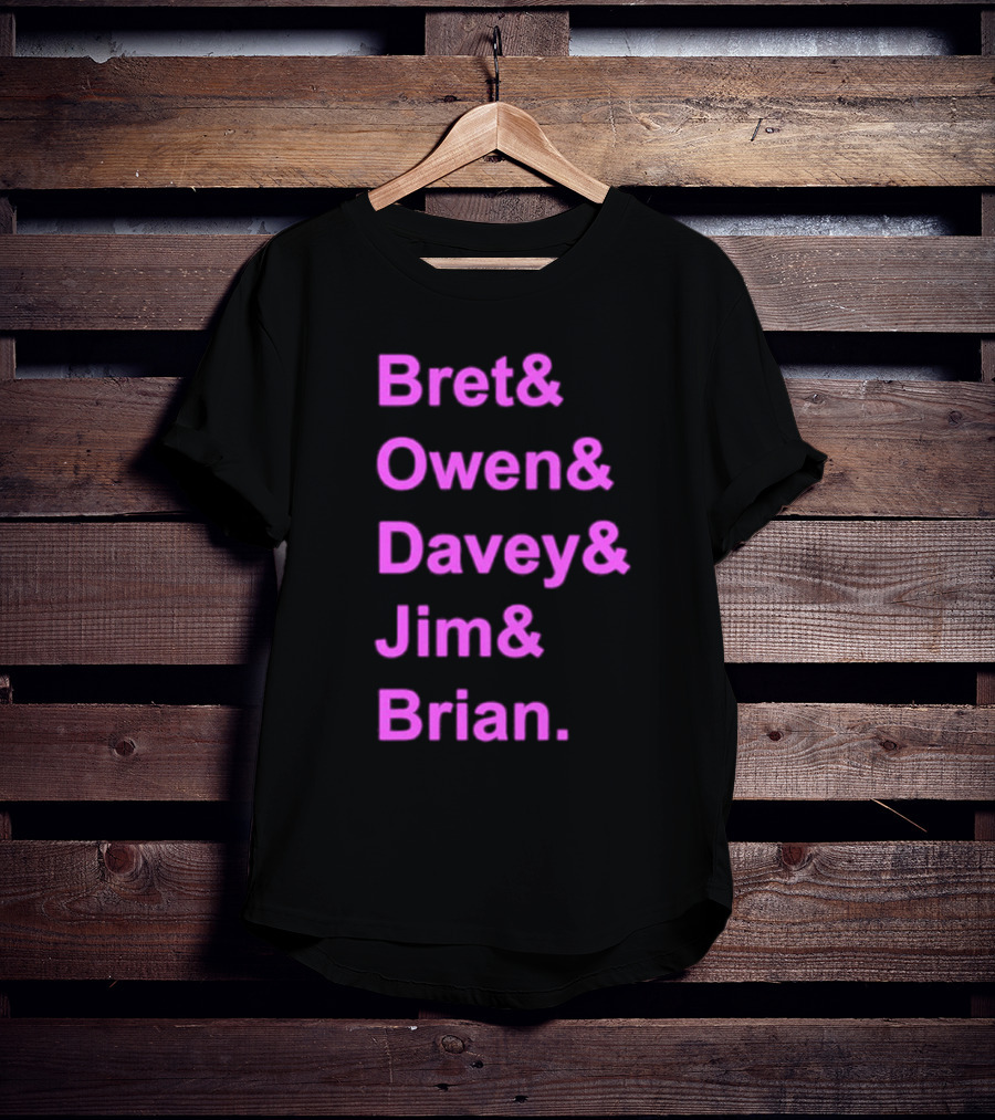 Bret Owen Davey Jim Brian Pink Text List T-Shirt