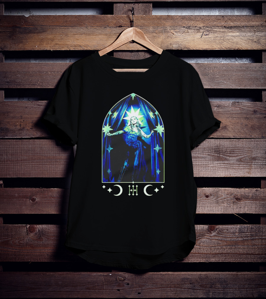 Mothica Nocturnal Starry Night Crescent Moon Gothic Arch T-Shirt