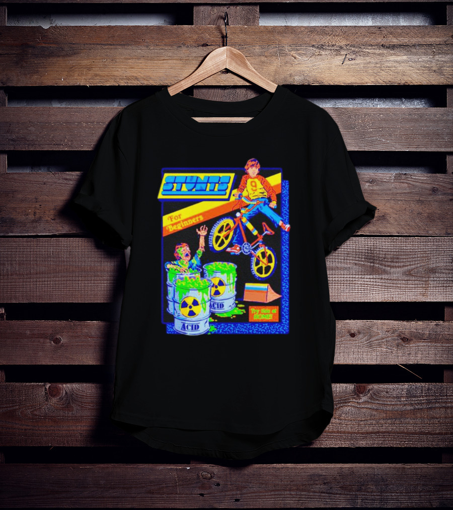 Stunts For Beginners Try This At Home Bright BMX Acid Challenge T-Shirt
