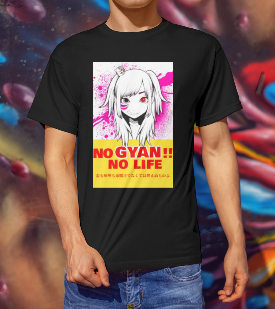 No Gyan No Life Manga Art With Cute Girl And Splatter Background T-Shirt