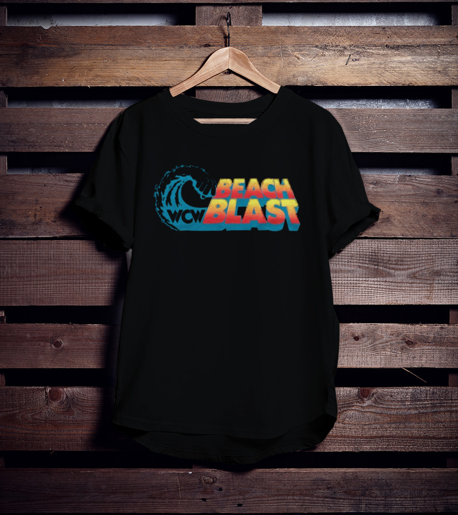 WCW Beach Blast Vintage Wrestling Event Logo Retro Wave T-Shirt