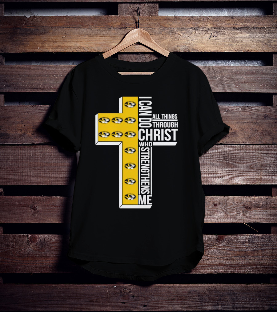 Missouri Tigers I Can Do All Things Through Christ Who Strengthens Me Cross T-Shirt