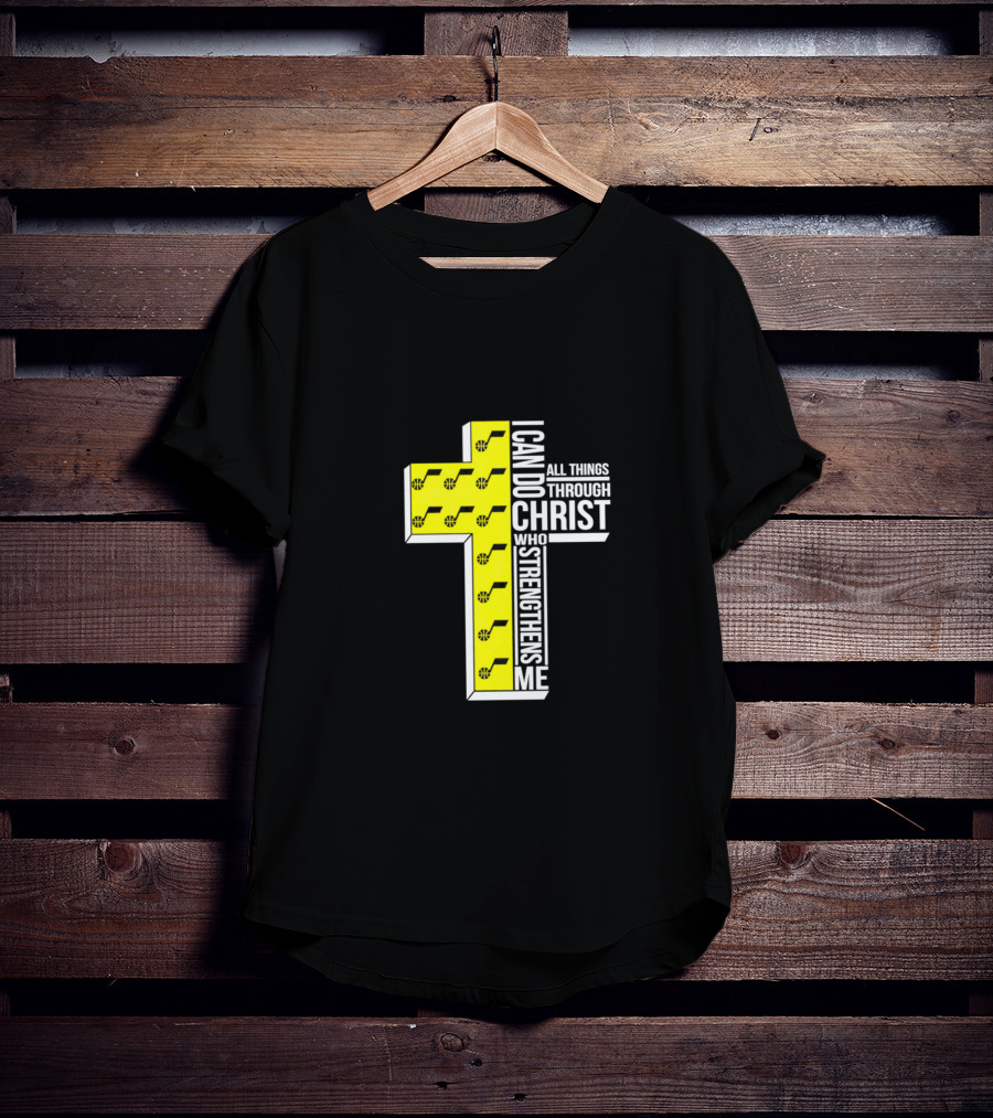 Utah Jazz I Can Do All Things Through Christ Who Strengthens Me Cross T-Shirt