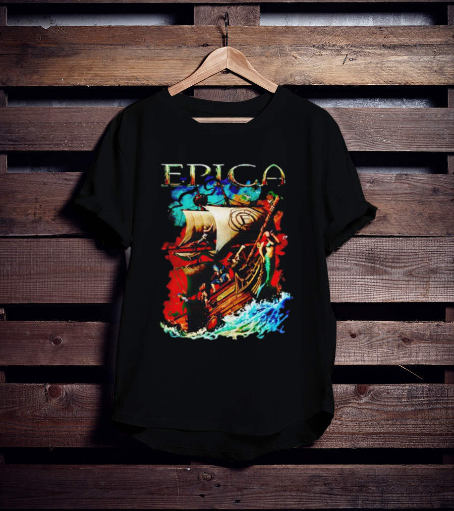 EPICA Pirate Ship Adventure With Mythical Creatures And Ocean Waves T-Shirt