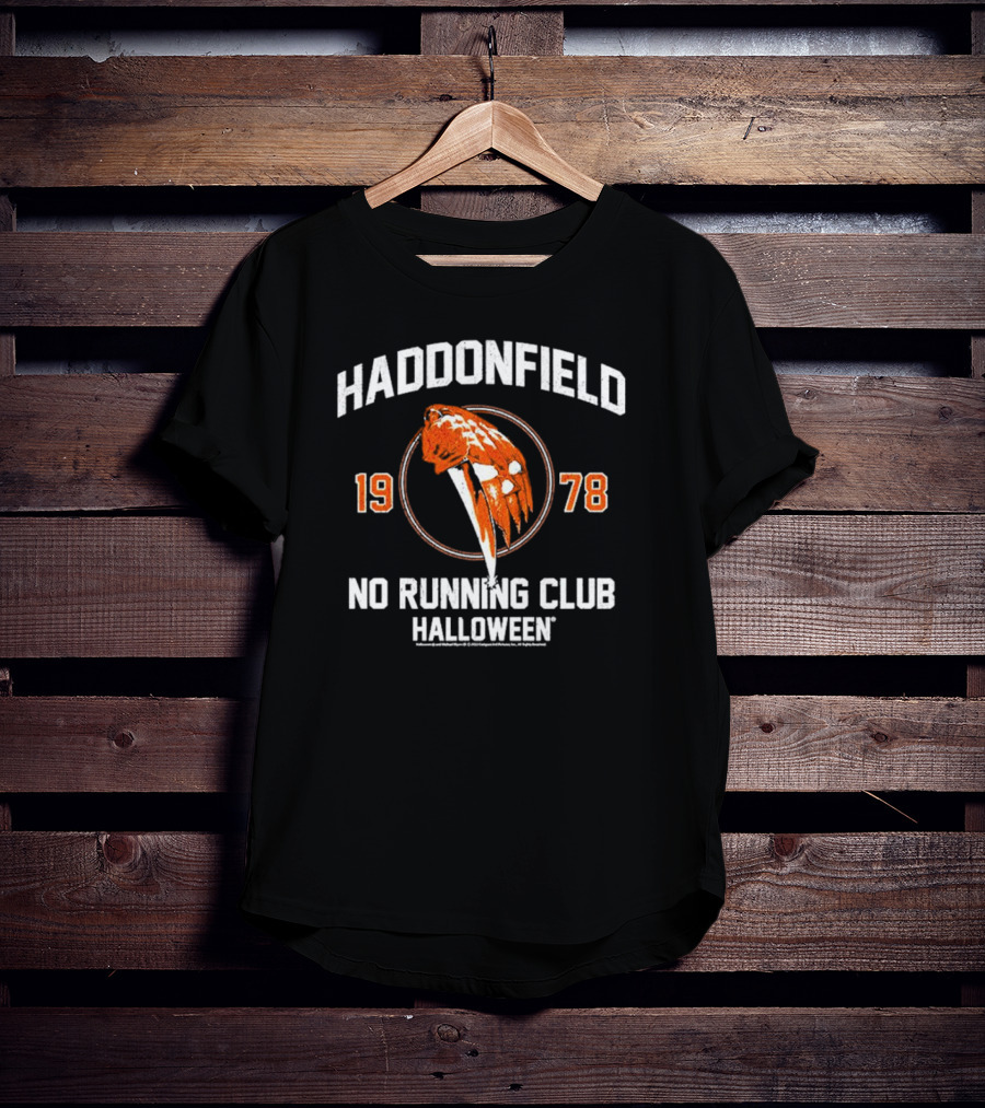 Haddonfield 1978 No Running Club Halloween Pumpkin Knife T-Shirt