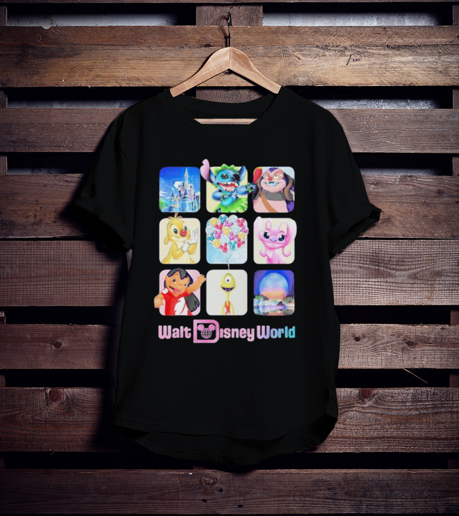 Walt Disney World Lilo Stitch Angel Experiment 626 Spaceship Earth Cinderella Castle T-Shirt