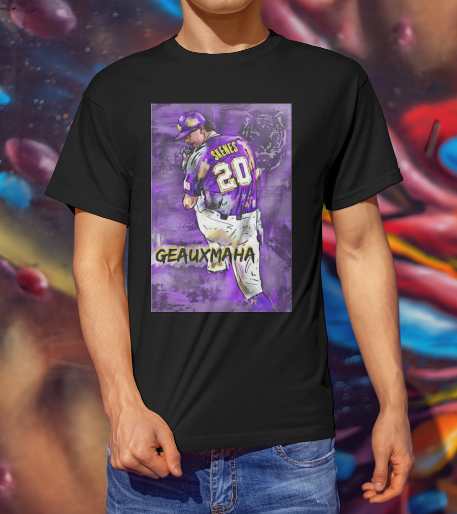Paul Skenes 20 Geauxmaha LSU Tigers Baseball T-Shirt