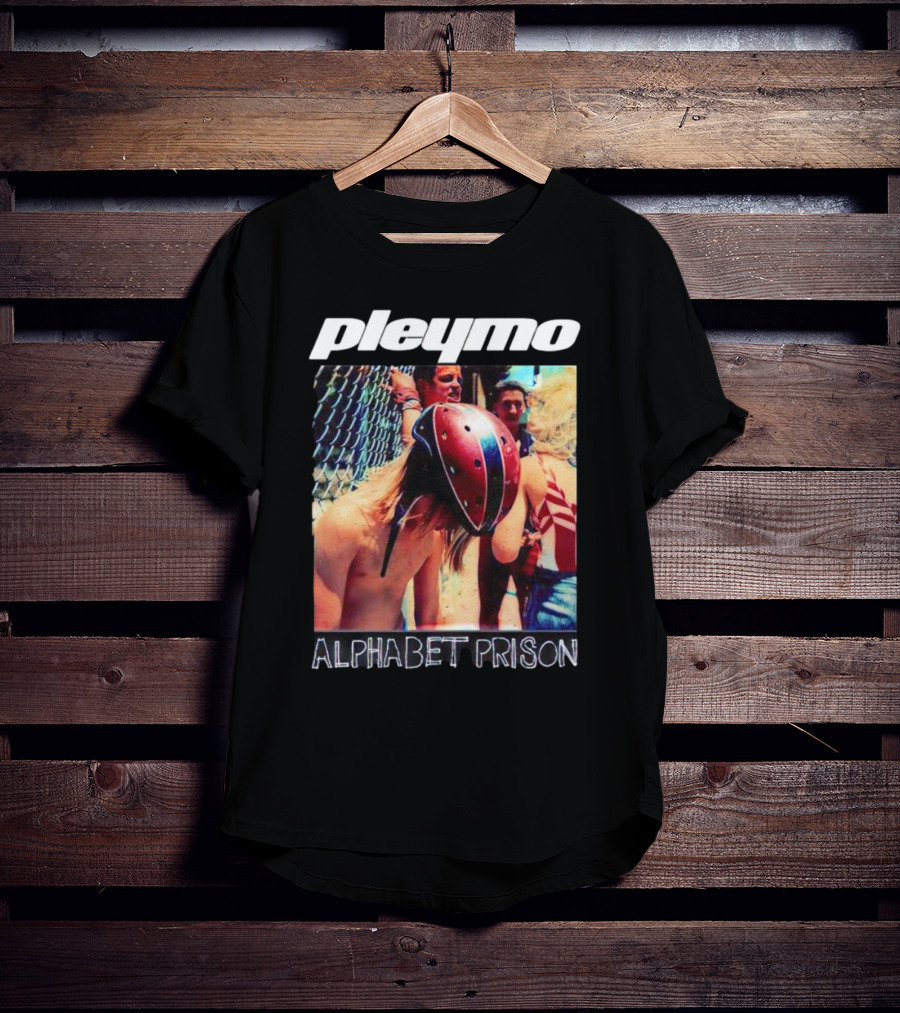 Pleymo Alphabet Prison Helmeted Figure By Fence T-Shirt