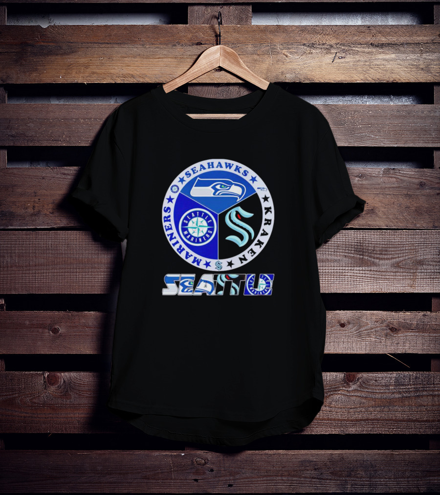 Seattle Seahawks Mariners Kraken Sports T-Shirt