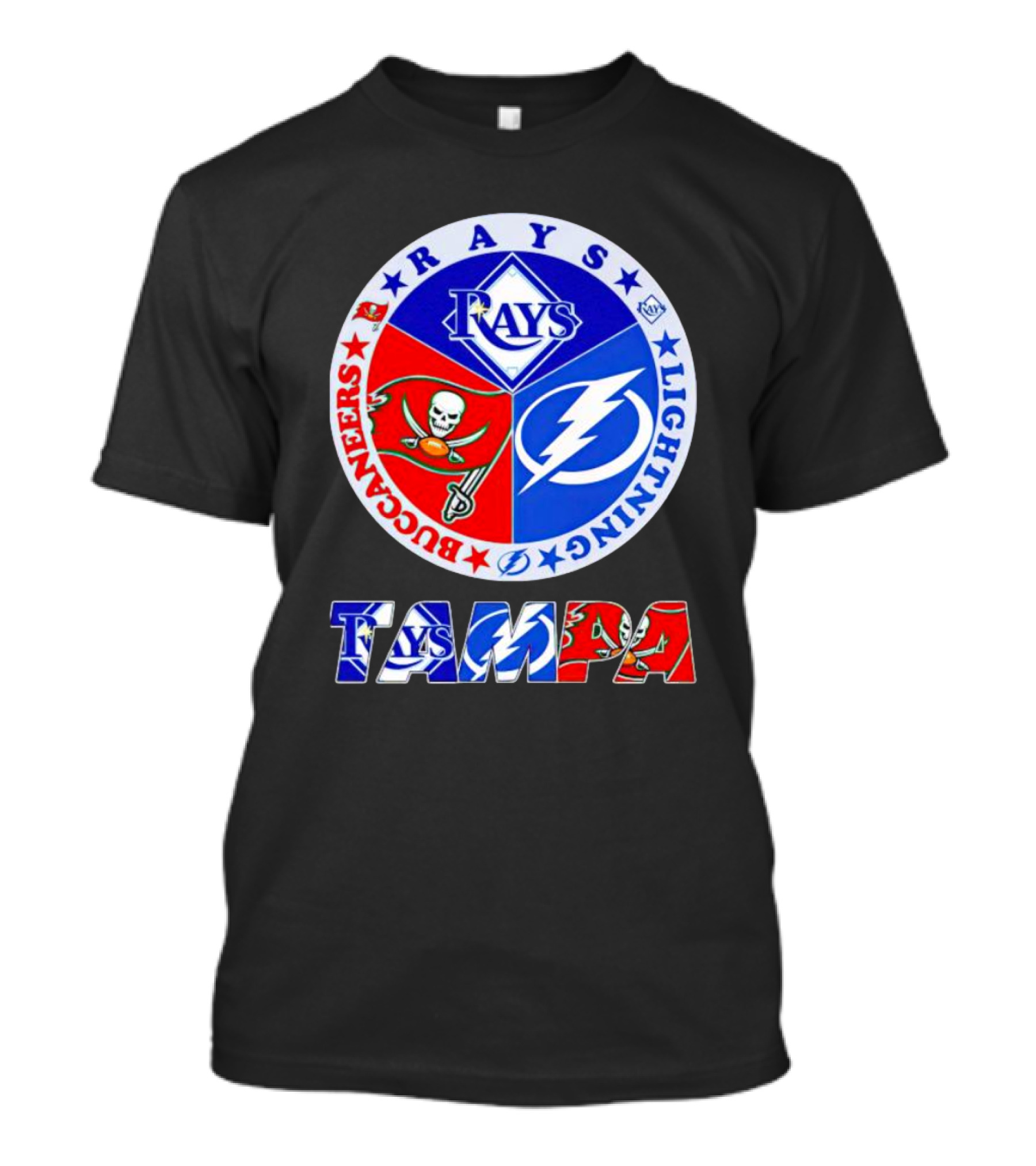 Rays Buccaneers Lightning Tampa Bay Logos Sports Teams T-Shirt