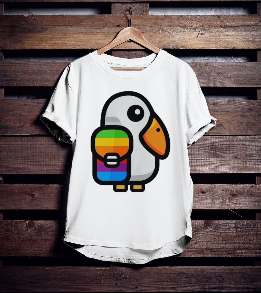 Basic Apple Guy Rainbow Pelican T-Shirt