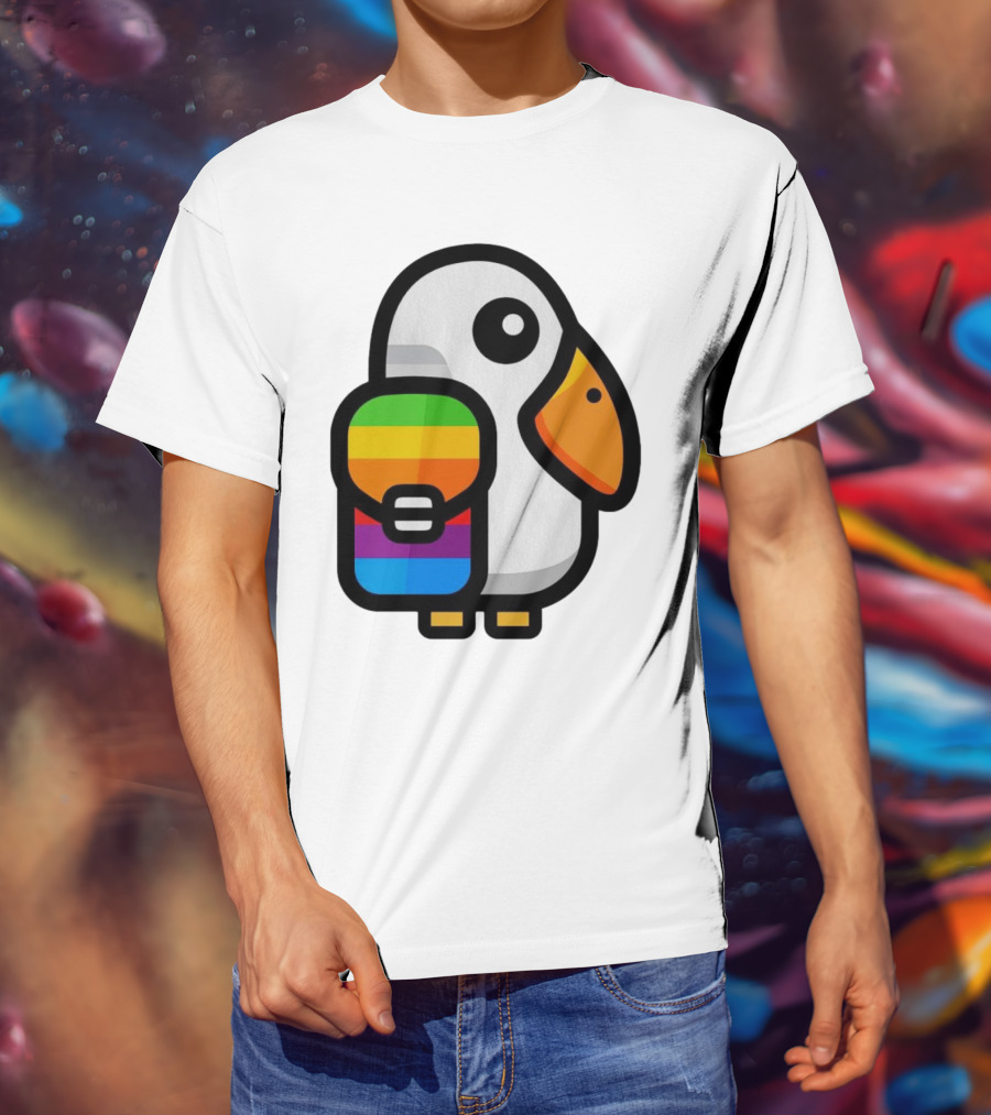 Basic Apple Guy Rainbow Pelican T-Shirt
