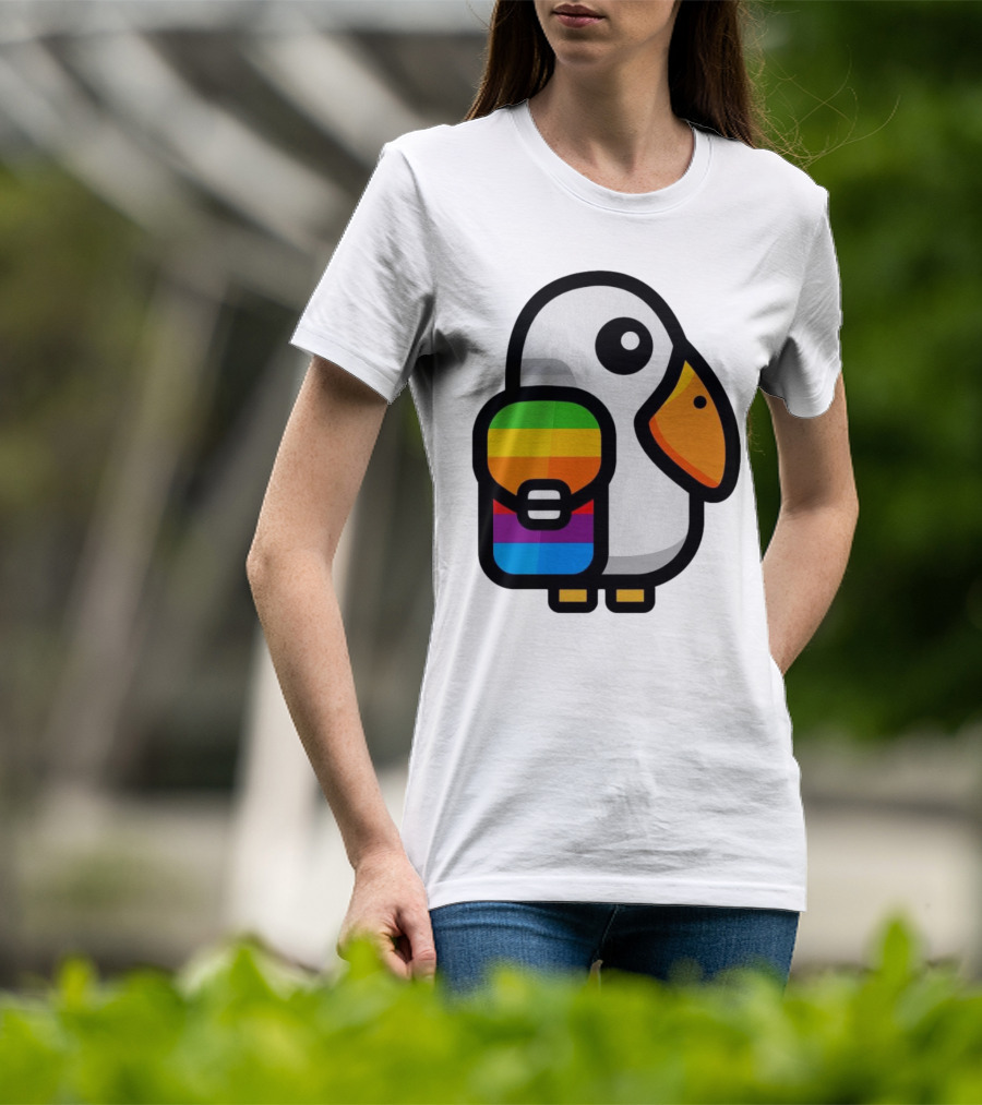 Basic Apple Guy Rainbow Pelican T-Shirt