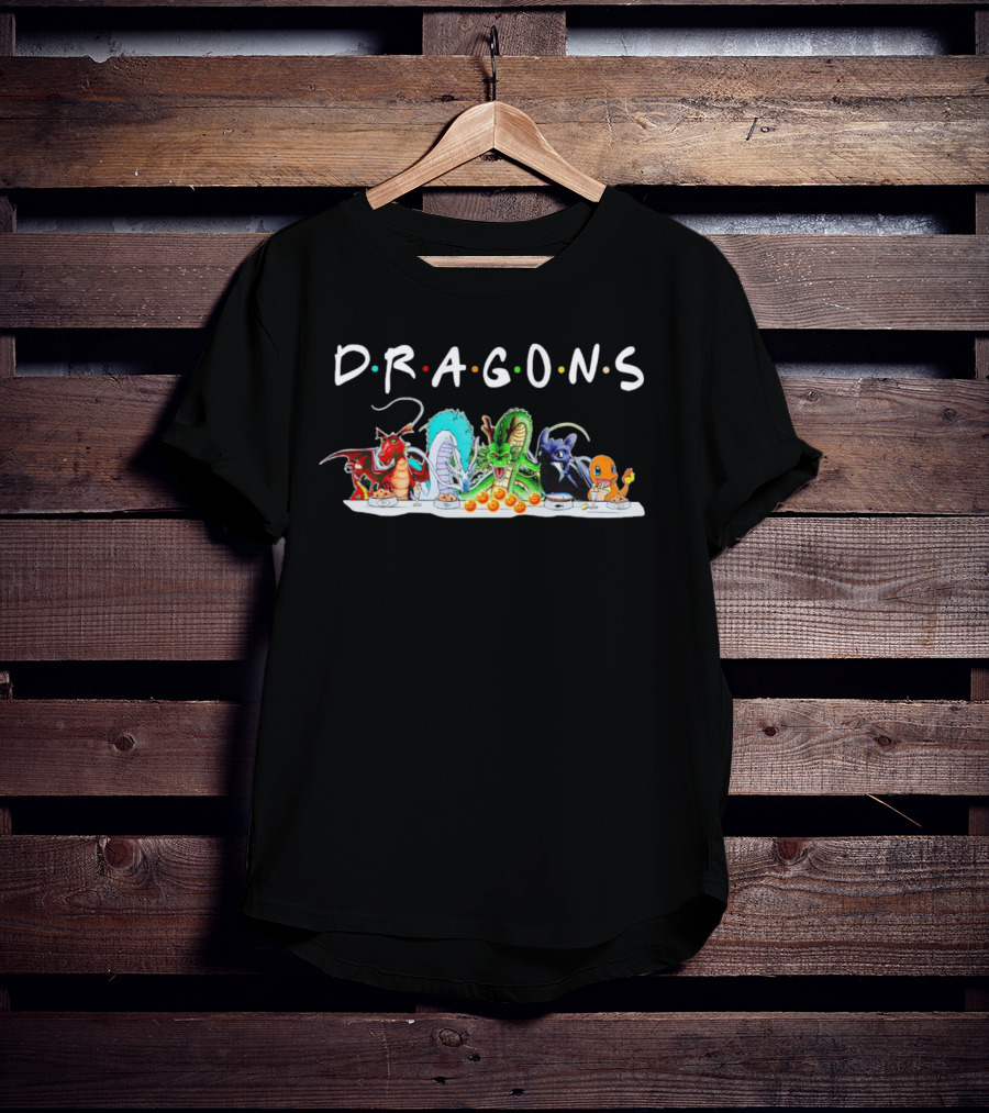 DRAGONS Cartoon Parody With Dragon Balls And Iconic Font T-Shirt