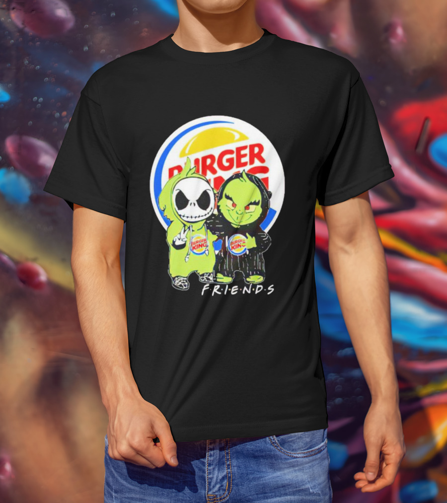 Burger King Friends Jack Skellington Grinch Collaboration T-Shirt