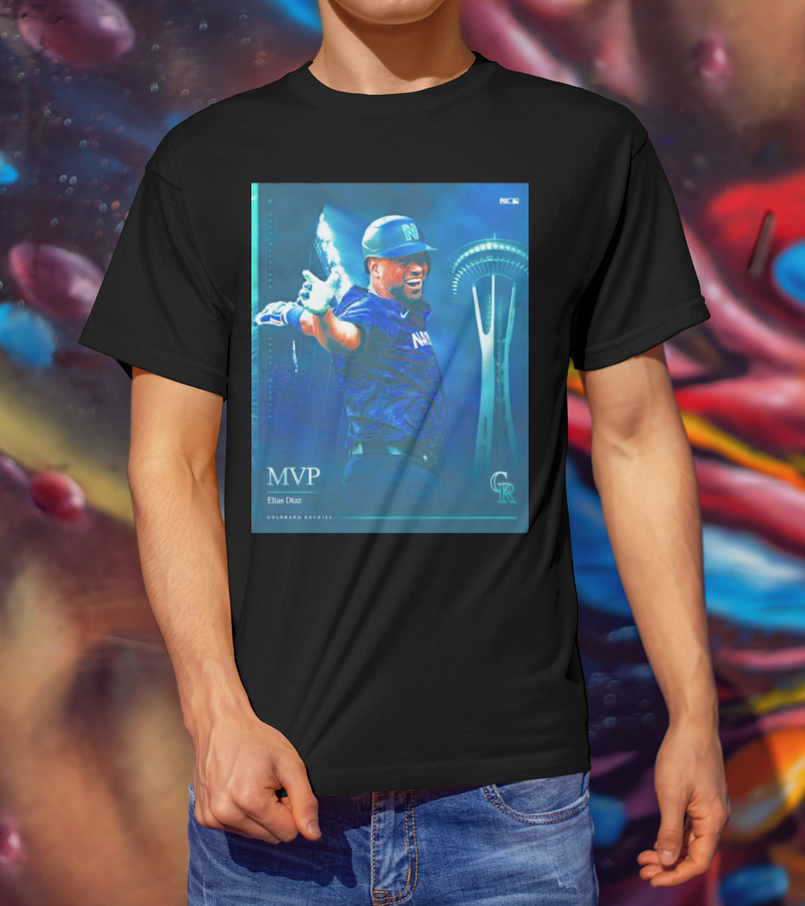 Elías Díaz MVP Colorado Rockies Seattle Skyline T-Shirt