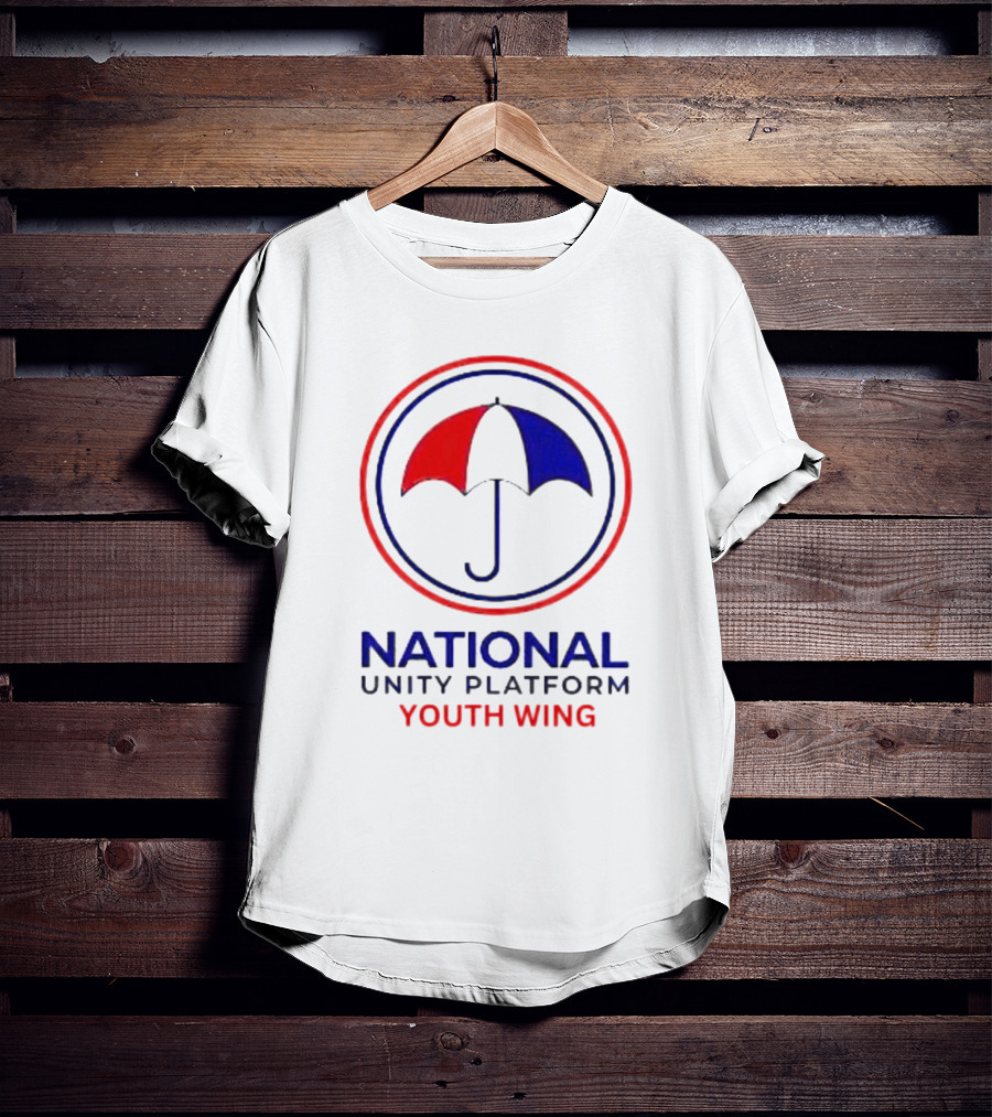 National Unity Platform Youth Wing Logo With Red And Blue Umbrella T-Shirt