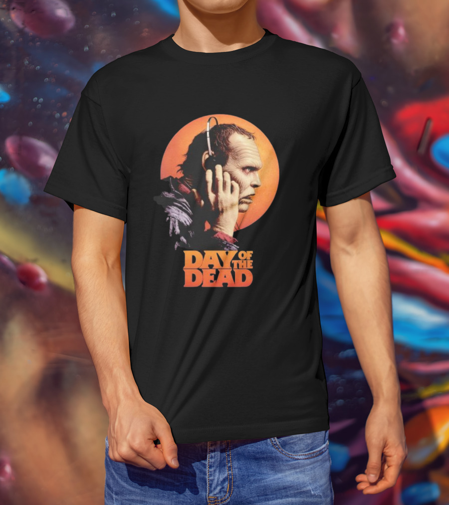Day Of The Dead Bub Listening With Headphones T-Shirt