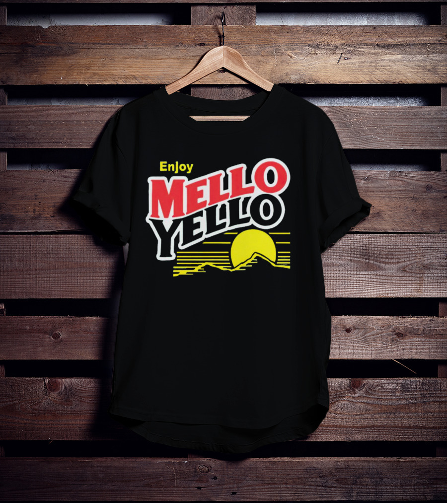 Enjoy Mello Yello Retro Style With Sunset And Mountain T-Shirt