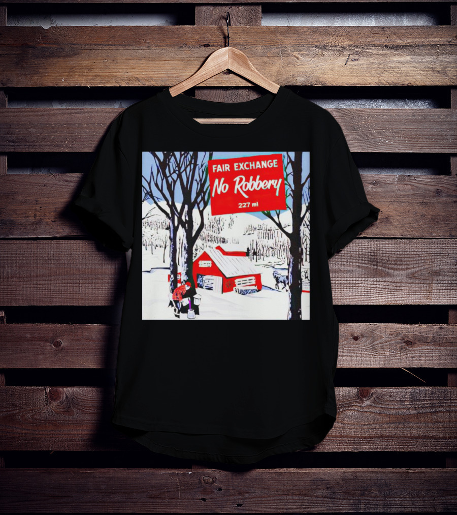 Fair Exchange No Robbery 227 Ml Winter Scene With Red Barn T-Shirt